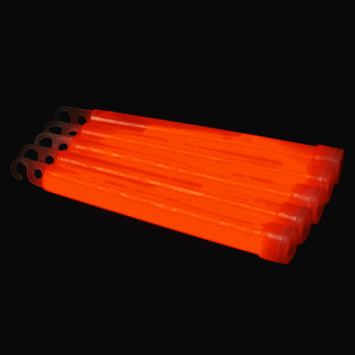 25 stk. Bâtons lumineux 6'' avec corde (Orange)
