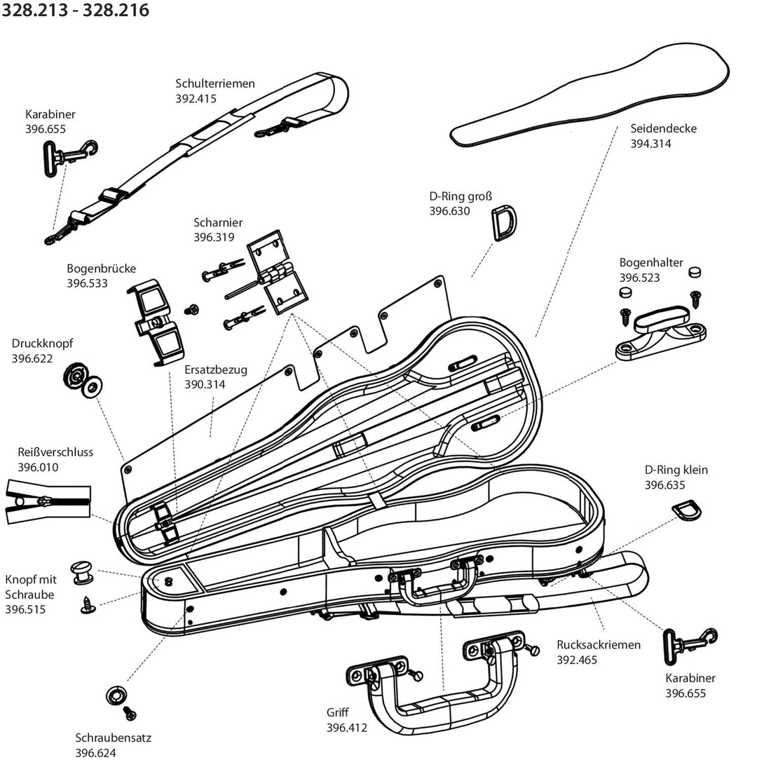 GEWA Shoulder carrying straps Form shaped violin/viola case - Bandoulière, 1 pièce