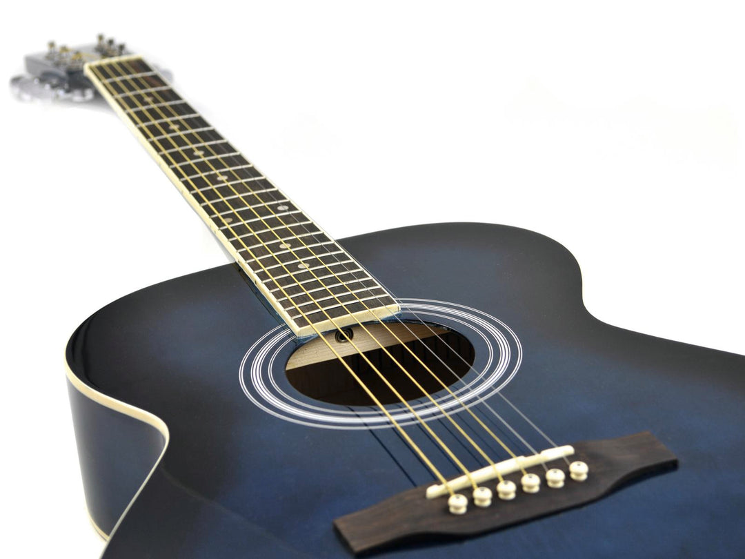 DiMavery AW-303 Guitare Western (Bleu burst)