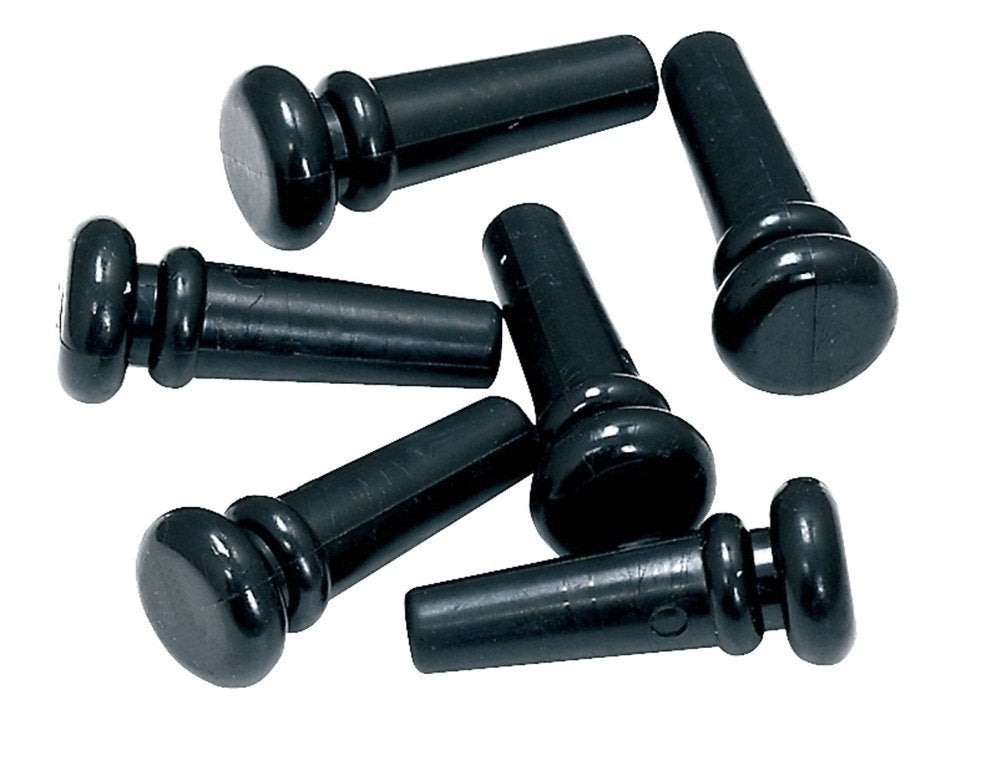 Boutons d’extrémité GEWA en PVC noir pour guitare, 6 pièces