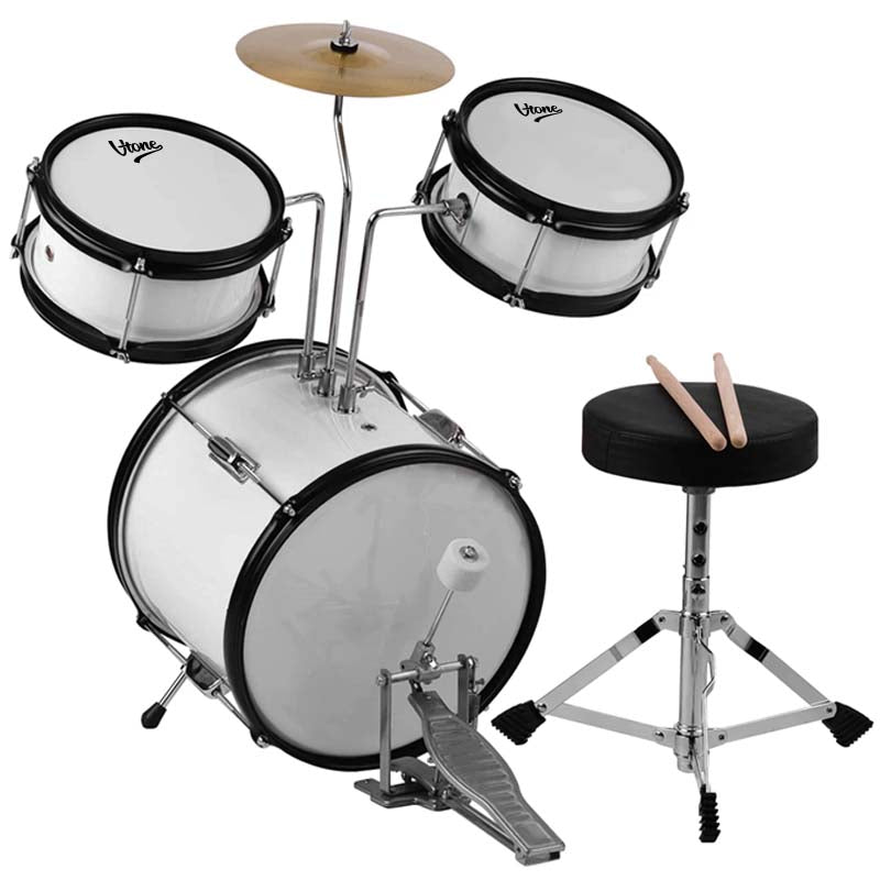 V-TONE VD Junior WH Ensemble de batterie pour enfants – Ensemble de batterie acoustique blanc pour enfants