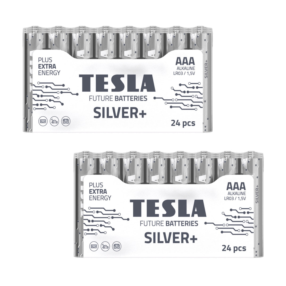 Tesla Silver+ AAA Piles Alcalines (48 pcs)