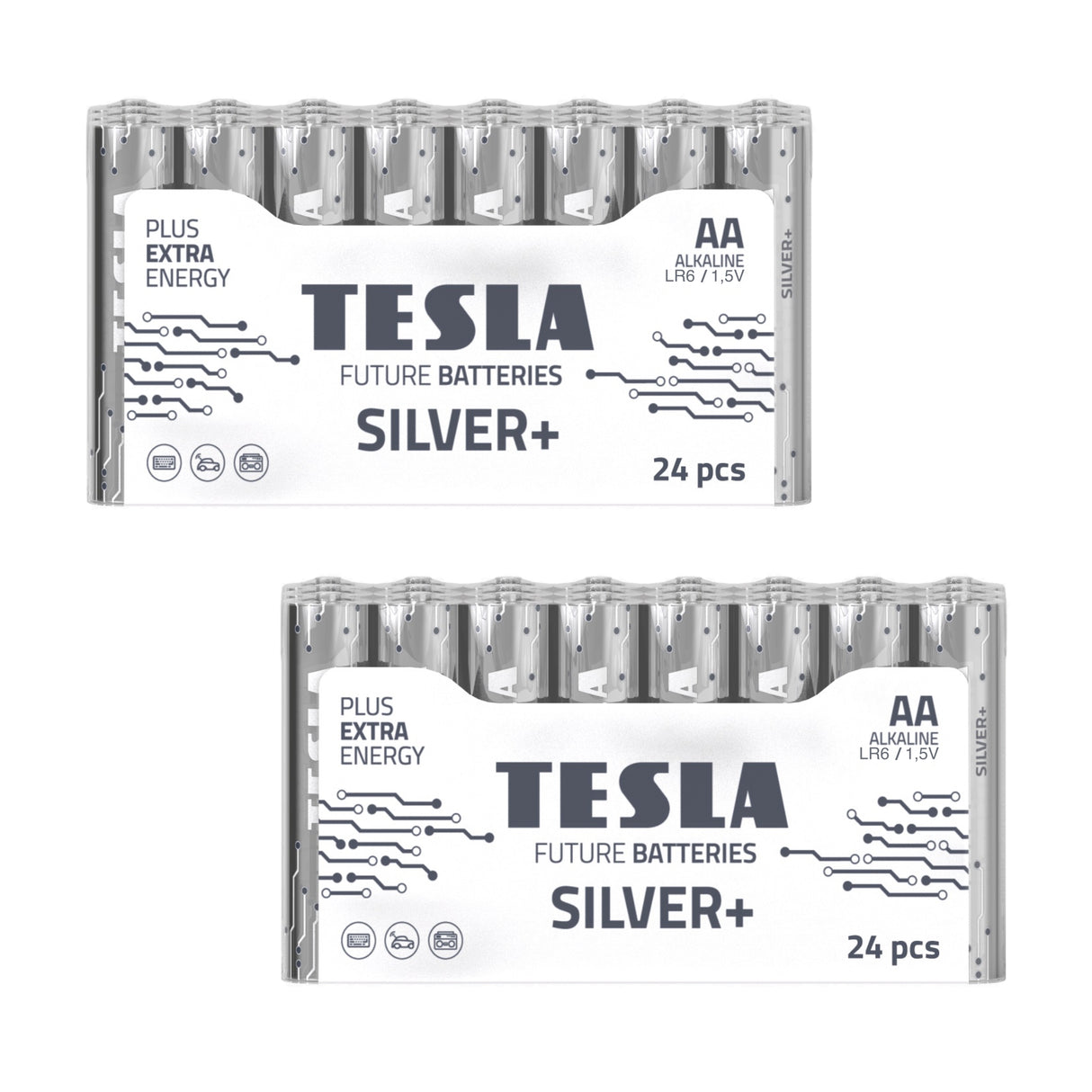 Piles alcalines Tesla Silver+ AA (48 pcs)