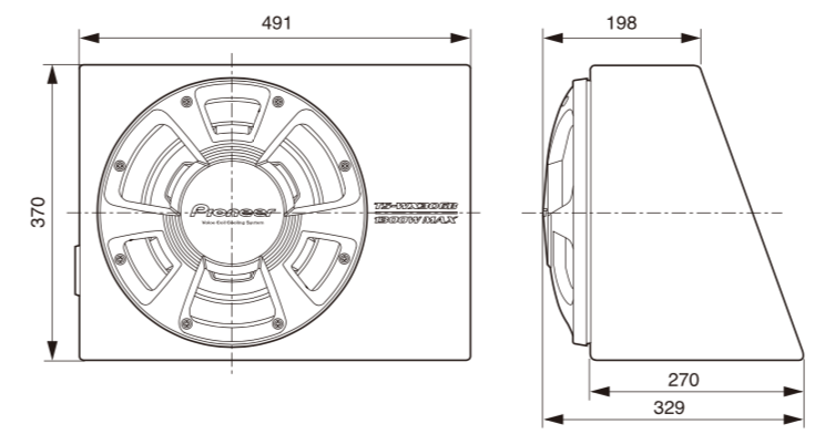 Pioneer TS-WX300A Subwoofer actif avec amplificateur classe D intégré