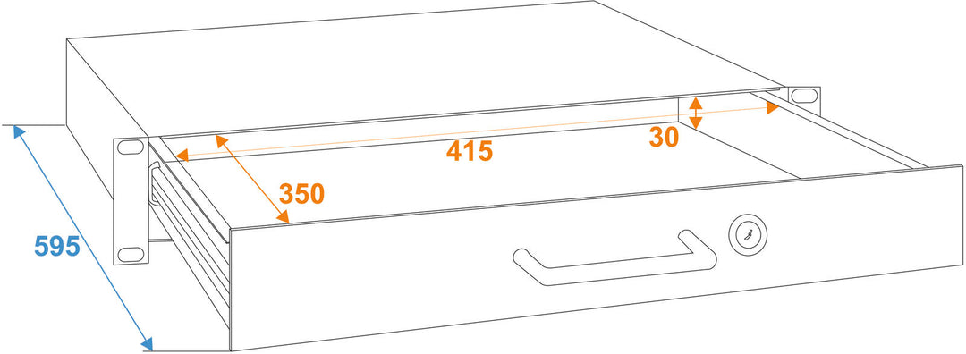 OMNITRONIC Tiroir de rack avec serrure 1U