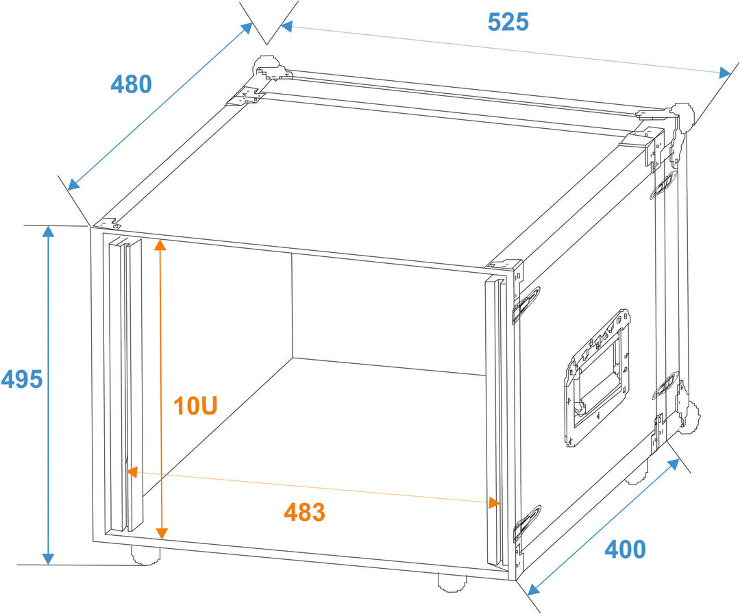 ROADINGER Effect Rack CO DD, 10U, profondeur de 38cm, noir