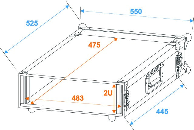 Roadinger Amplifier Rack Pro 2 Unit 45cm