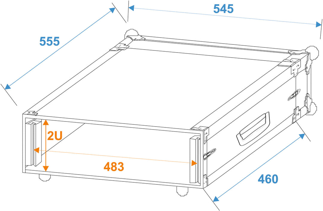 Rack d’amplificateur ROADINGER PR-1, 2U, profondeur de 47cm