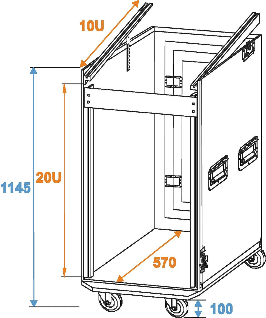 Roadinger Étui Combo Pro 20U avec roues