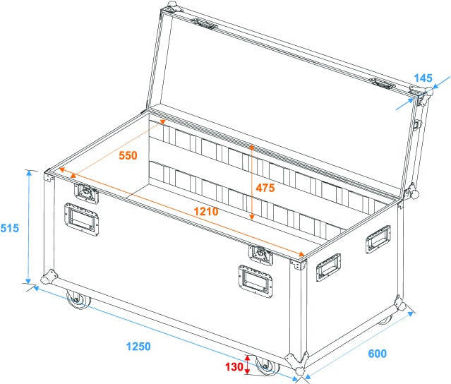 Visitre avec roues (125 x 60 x 78 cm)