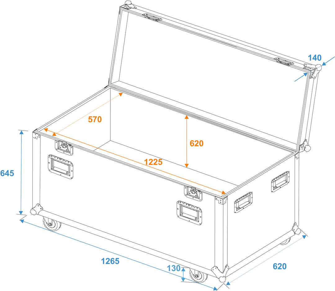 ROADINGER Universal Tour case 120cm avec roues Pro