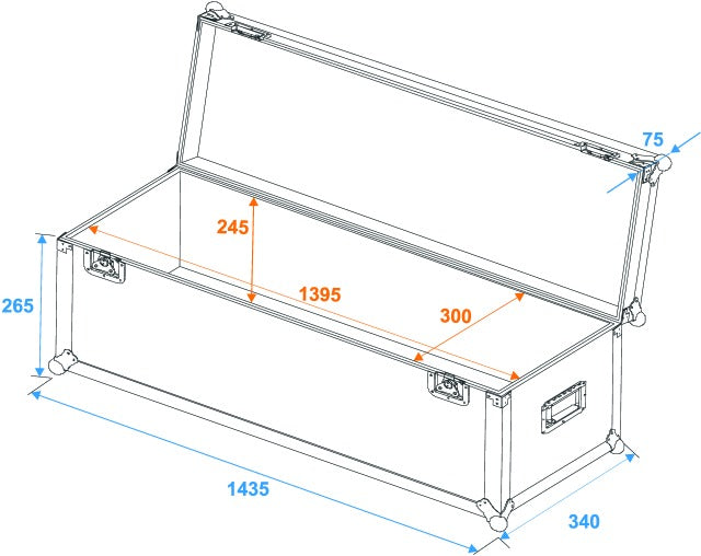 Roadinger Flightcase Pro (W:140 x D:30 x H:30cm)
