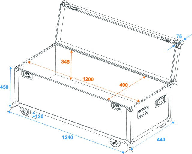 Eurolite Flightcase Pro With Wheels (W:120 x D:40 x H40cm)