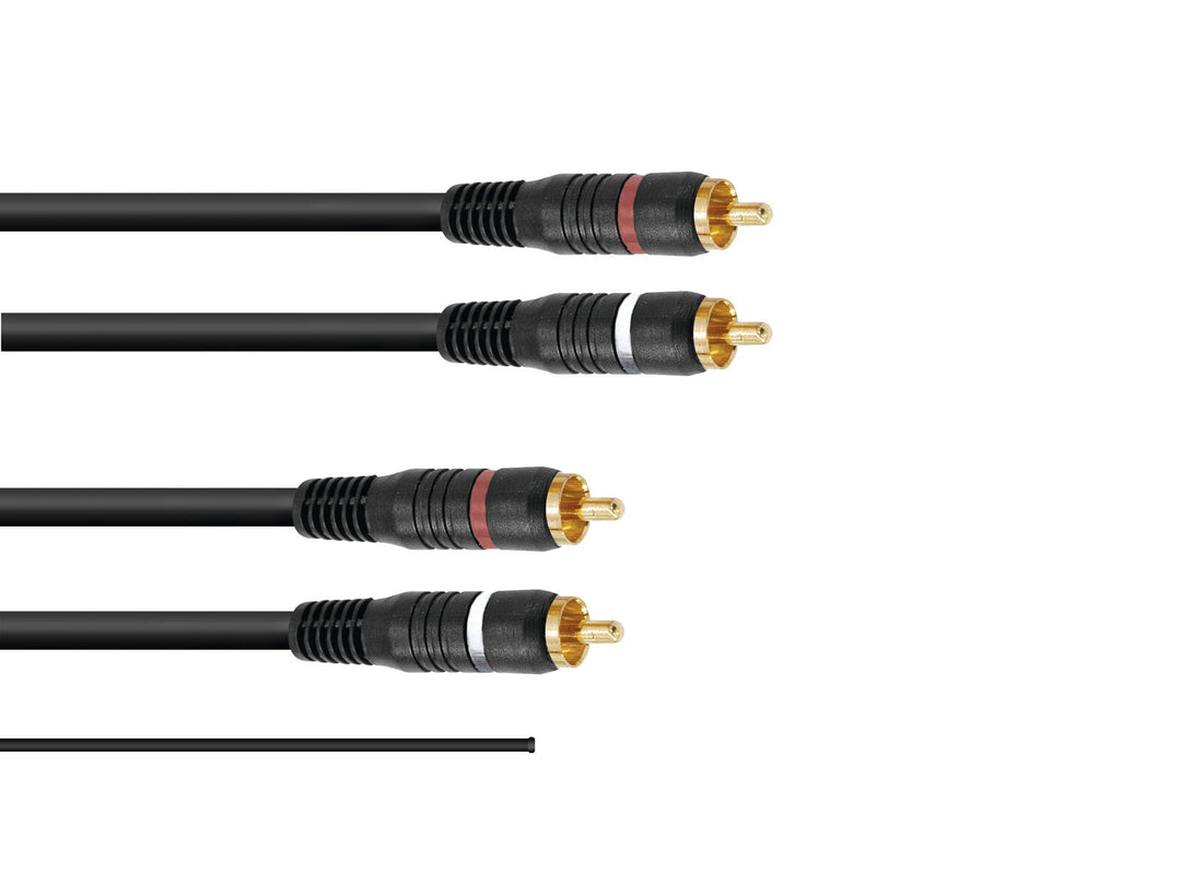 OMNITRONIC Câble RCA 2x2 avec masse 1.5m