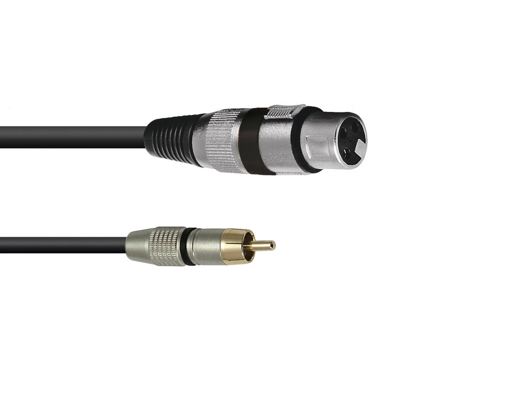 OMNITRONIC câble adaptateur XLR(F)/RCA(M) 0.2m bk