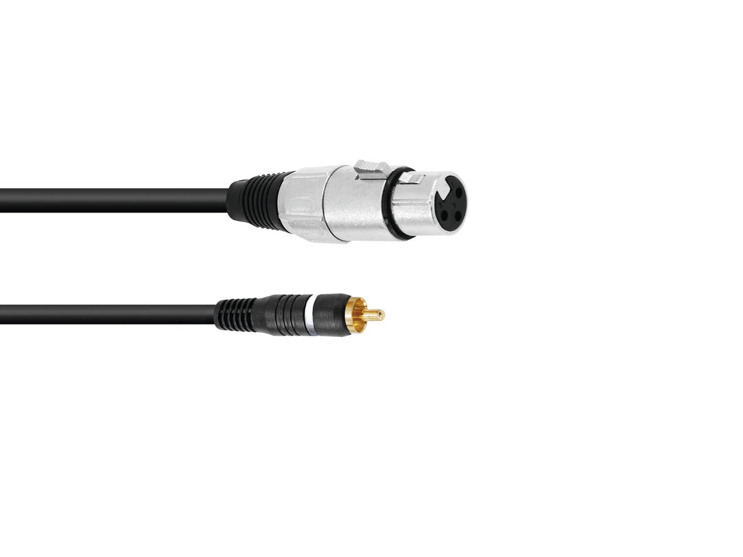 OMNITRONIC Câble adaptateur RCA/XLR(F) 2m bk