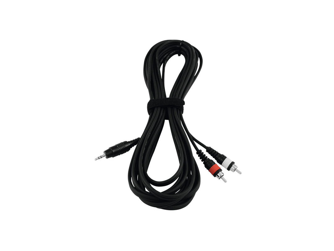 OMNITRONIC Câble adaptateur Jack 3.5/2xRCA 6m bk