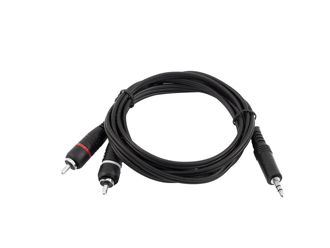 OMNITRONIC câble adaptateur Jack 3.5/2xRCA 1.5m bk