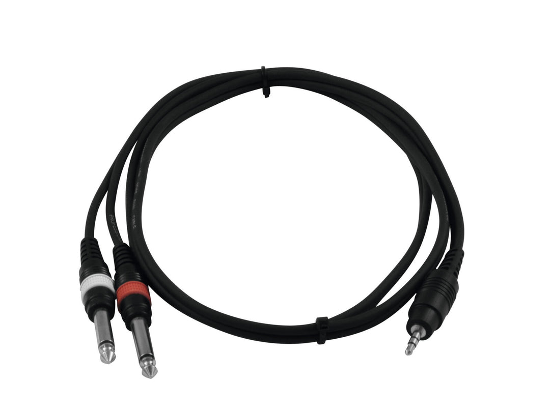 OMNITRONIC Câble adaptateur Jack 3.5/2xJack 1.5m bk