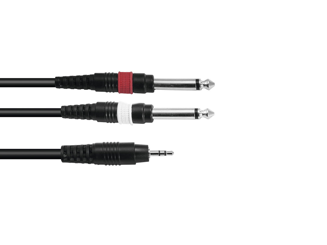 OMNITRONIC Câble adaptateur jack 3,5/jack 2x 3m bk