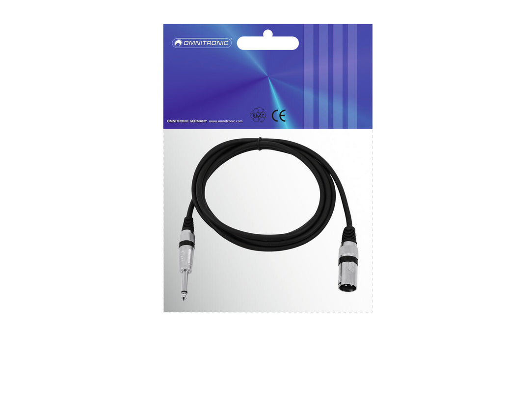OMNITRONIC Câble adaptateur XLR(M)/Jack mono 2m bk