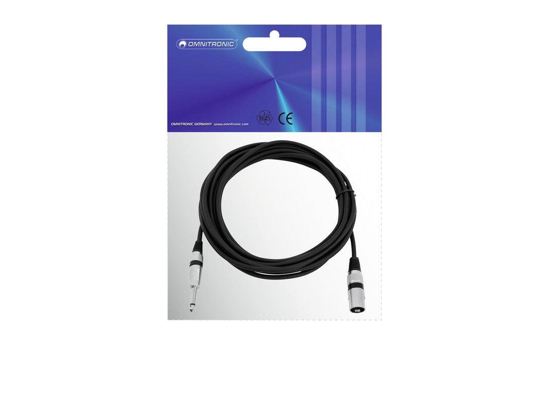 OMNITRONIC Câble adaptateur XLR(M)/Jack mono 5m bk