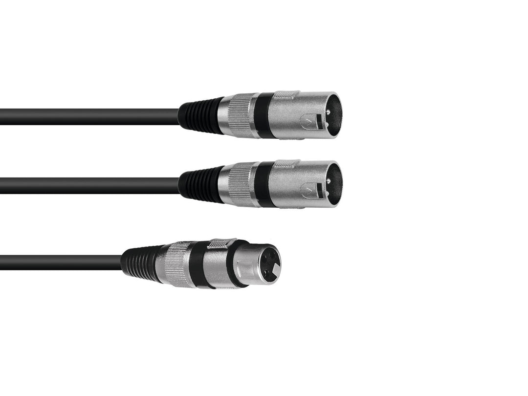 OMNITRONIC câble adaptateur XLR(F)/2xXLR(M) 0.5m bk