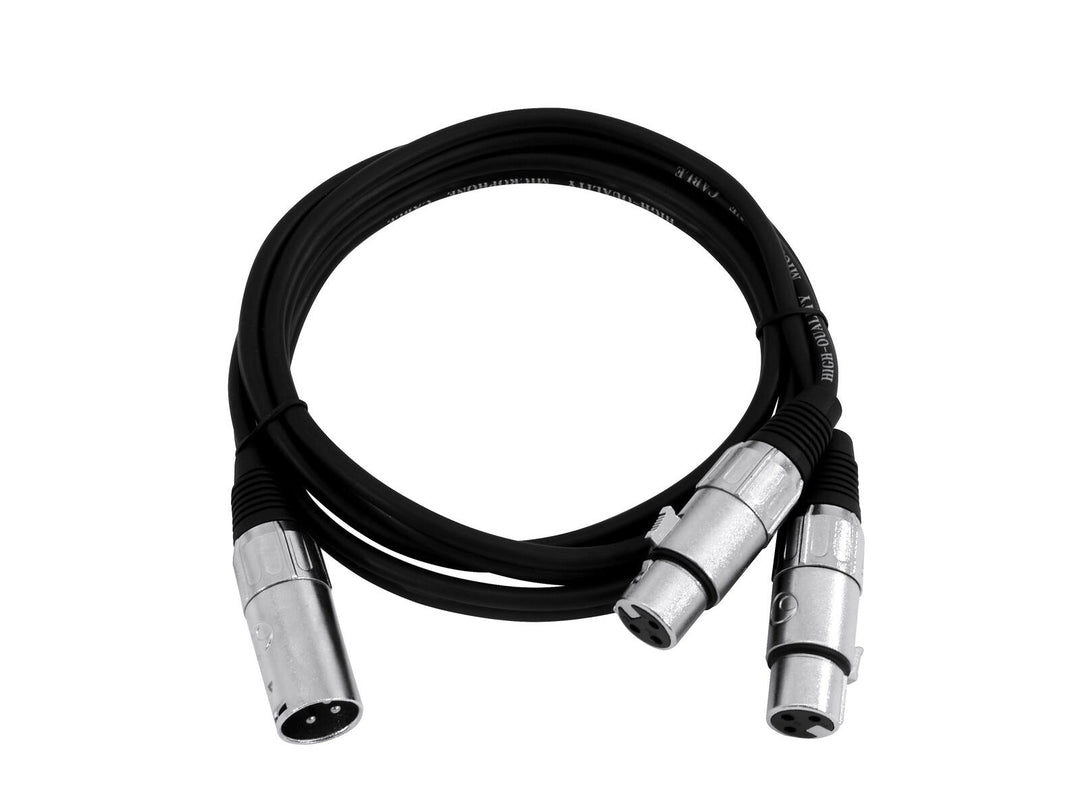 OMNITRONIC Câble adaptateur XLR(M)/2xXLR(F) 0.5m bk
