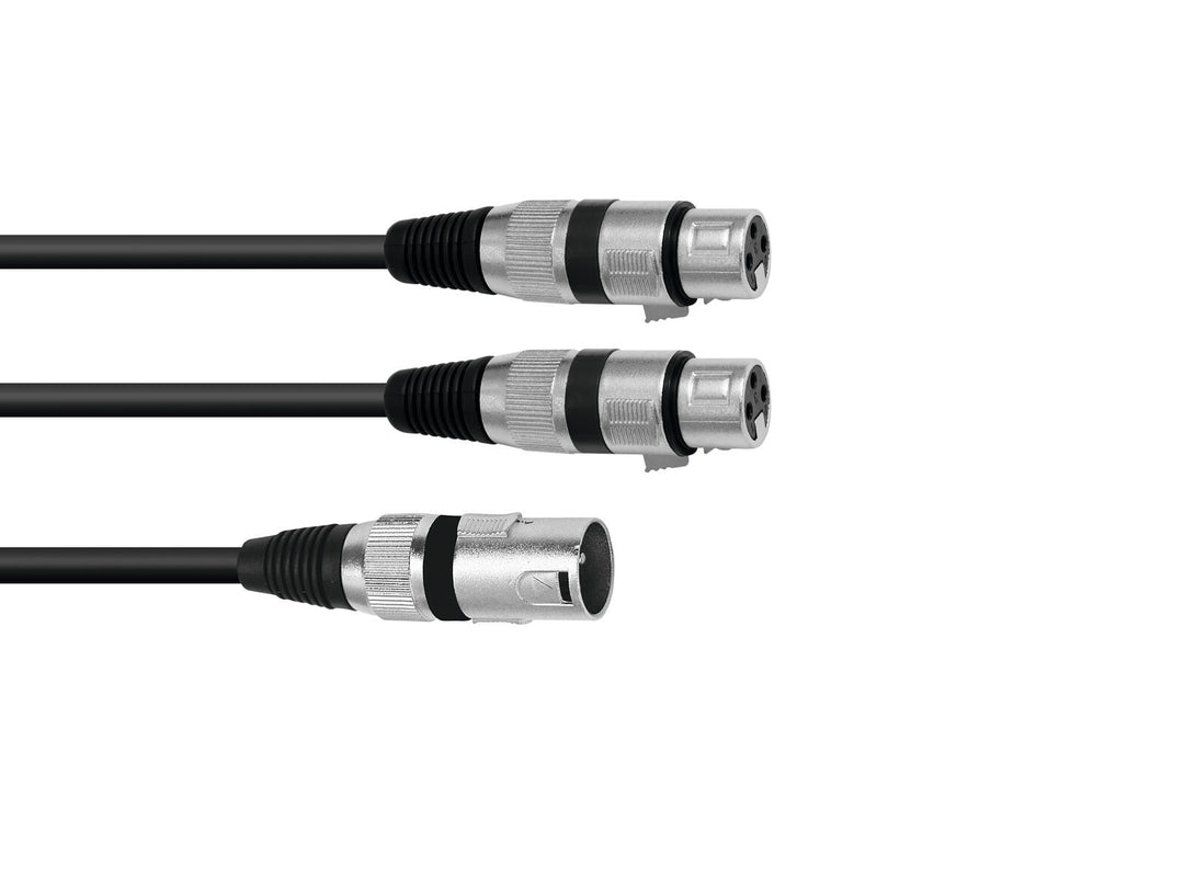 OMNITRONIC Câble adaptateur XLR(M)/2xXLR(F) 1.5m bk