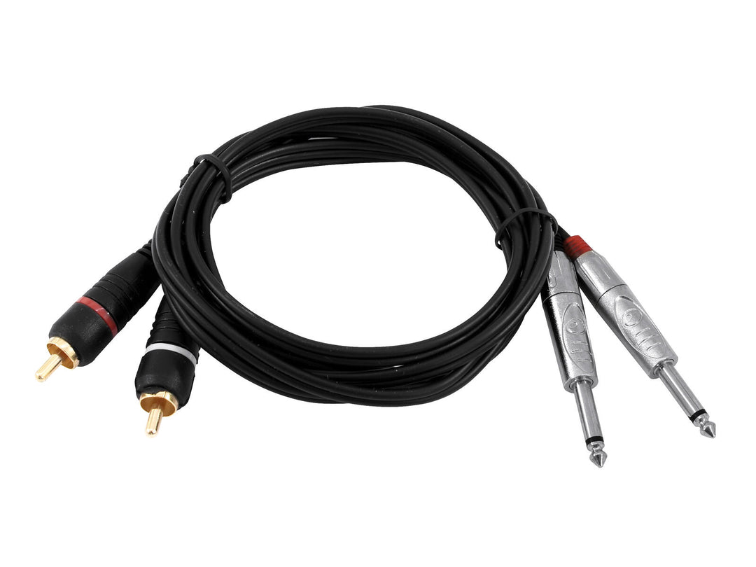OMNITRONIC Câble adaptateur 2xJack/2xRCA 6m bk