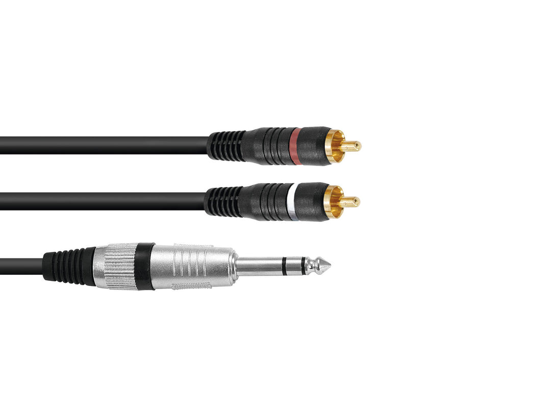 OMNITRONIC Câble adaptateur Jack stéréo/2xRCA 1.5m