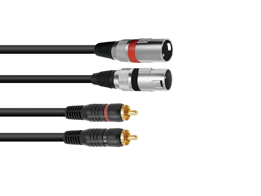 OMNITRONIC câble adaptateur 2xXLR(M)/2xRCA 6m bk