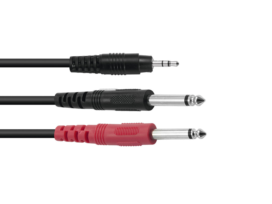 Câble adaptateur OMNITRONIC Jack 3,5/2xJack ECO 3m bk