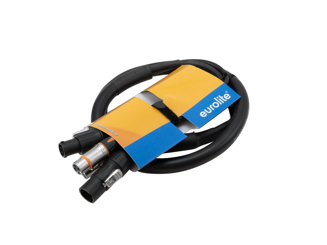EUROLITE Câble combiné DT-2 DMX IP T-Con/XLR 3 broches 1.5m
