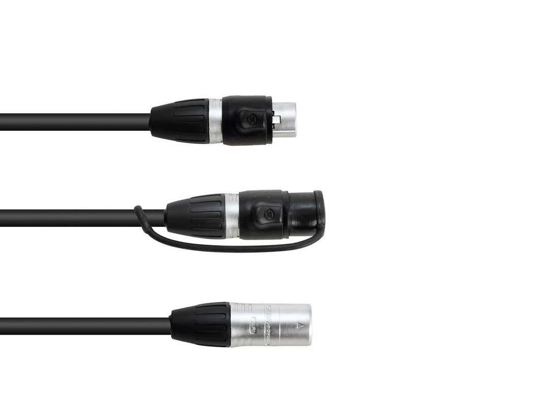 Câble adaptateur EUROLITE DMX IP XLR 3 broches(m)/2xIP XLR 3 broches(f)
