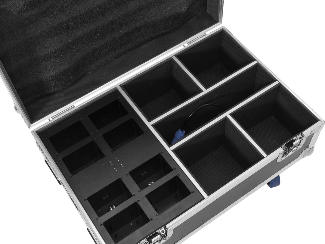 ROADINGER Flightcase 4x AKKU IP UP-4 Plus HCL Spot WDMX avec fonction de recharge