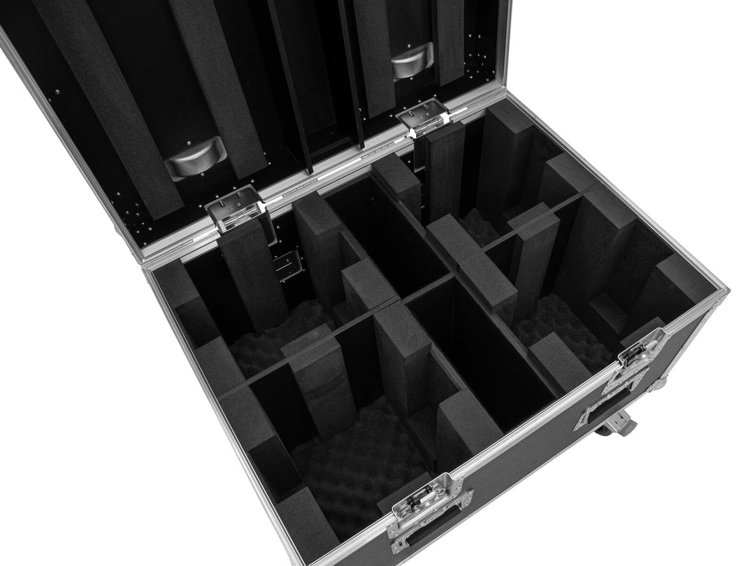 ROADINGER Flightcase 4x LED TMH-X4 avec roulettes