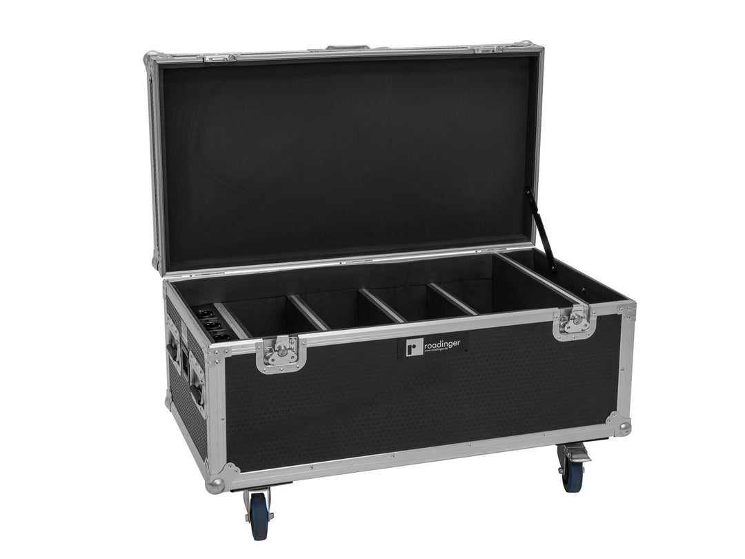 EUROLITE Set 4x AKKU Multiflood IP 8x10W RGBW Wash CRMX + Case avec fonction de recharge