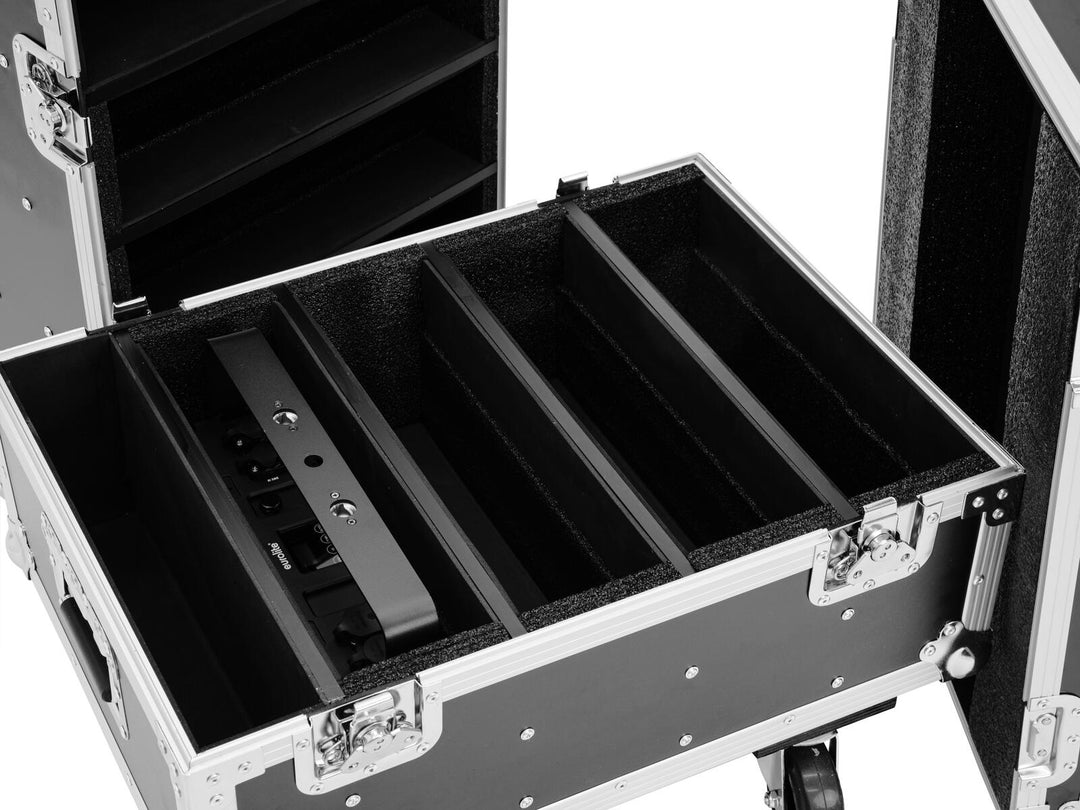 ROADINGER Flightcase 8x IP PIX Strobe RGB CW+WW avec roulettes