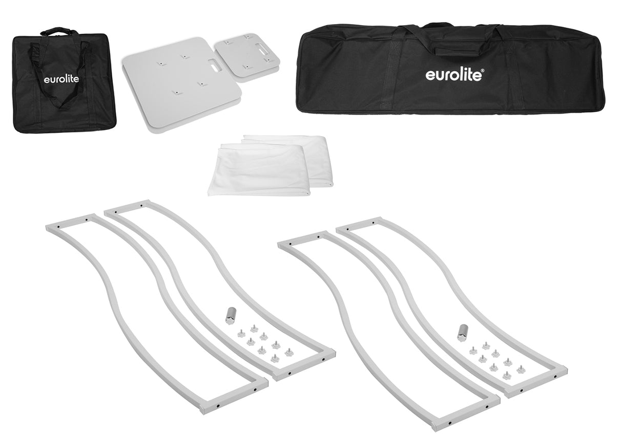 2 stage stands with curved steel legs