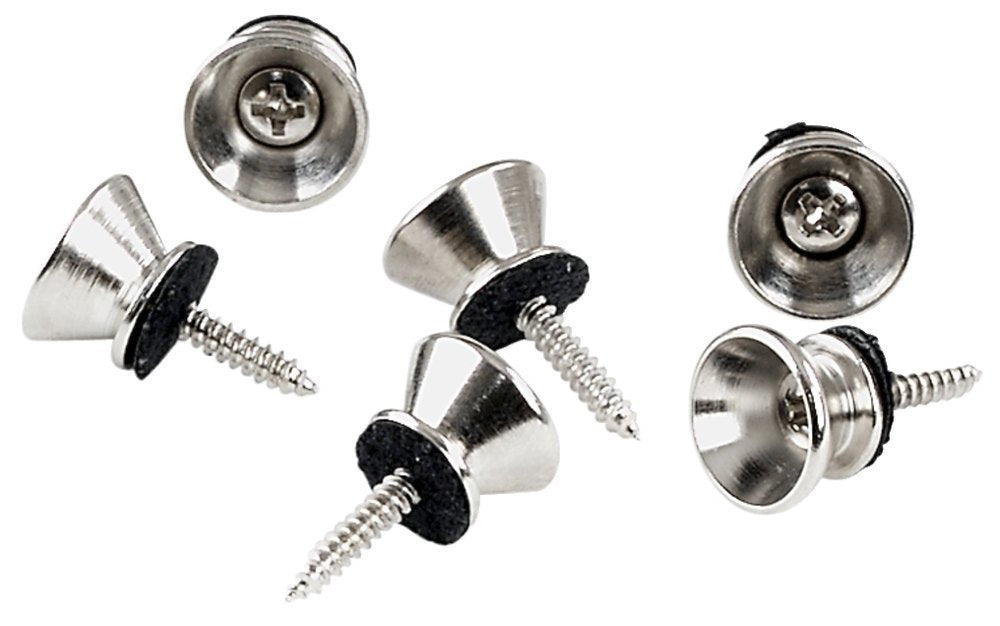 GEWA bouton de sangle en métal, 14 mm, nickelé, 6 pièces