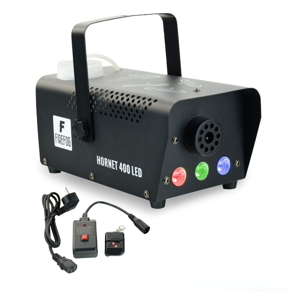 Firefog Hornet 400LED machine à brouillard 400 W avec LED et 2 télécommandes, noire