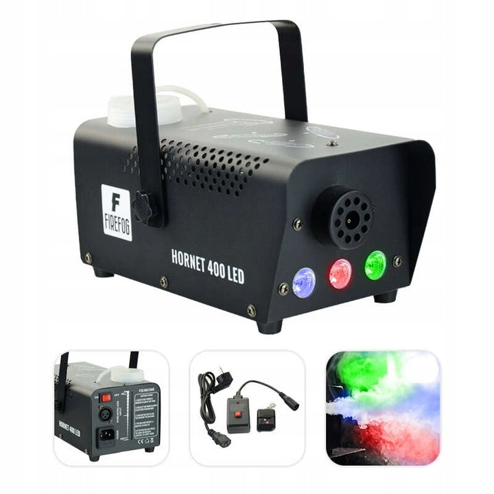 Firefog Hornet 400LED machine à brouillard 400 W avec LED et 2 télécommandes, noire
