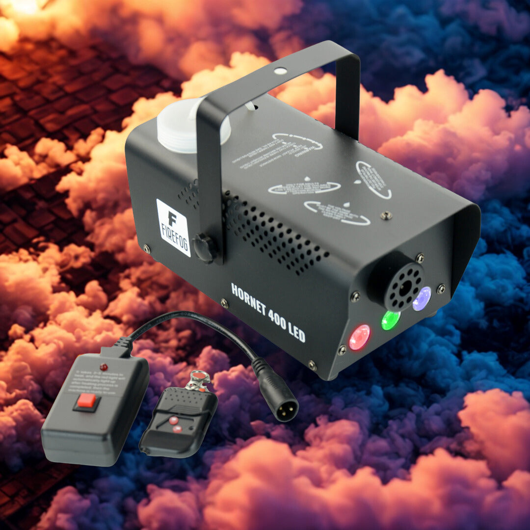 Firefog Hornet 400LED machine à brouillard 400 W avec LED et 2 télécommandes, noire
