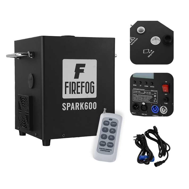 Firefog SPARK600 machine à étincelles avec étincelles froides et DMX