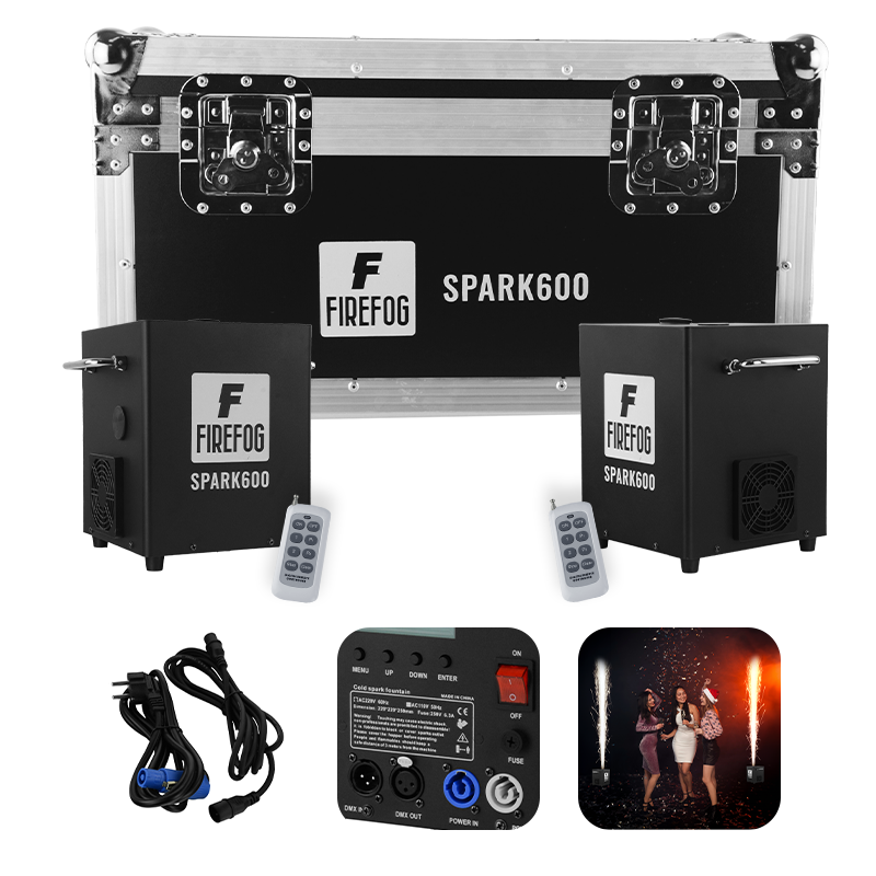 Firefog SPARK600 machine à étincelles, ensemble de 2 machines et case