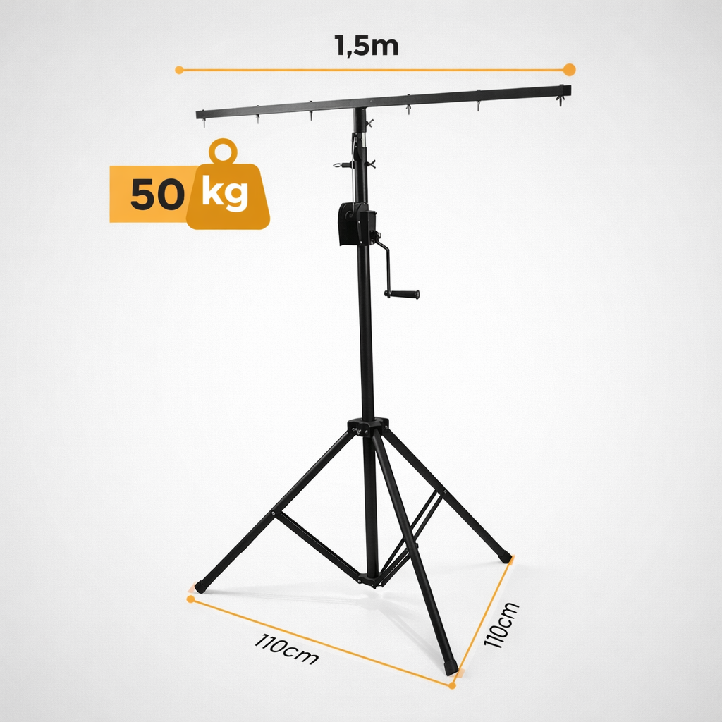 Hardman LS2 wind-up, pied d’éclairage, de 1,6 à 2,8 m, 50 kg
