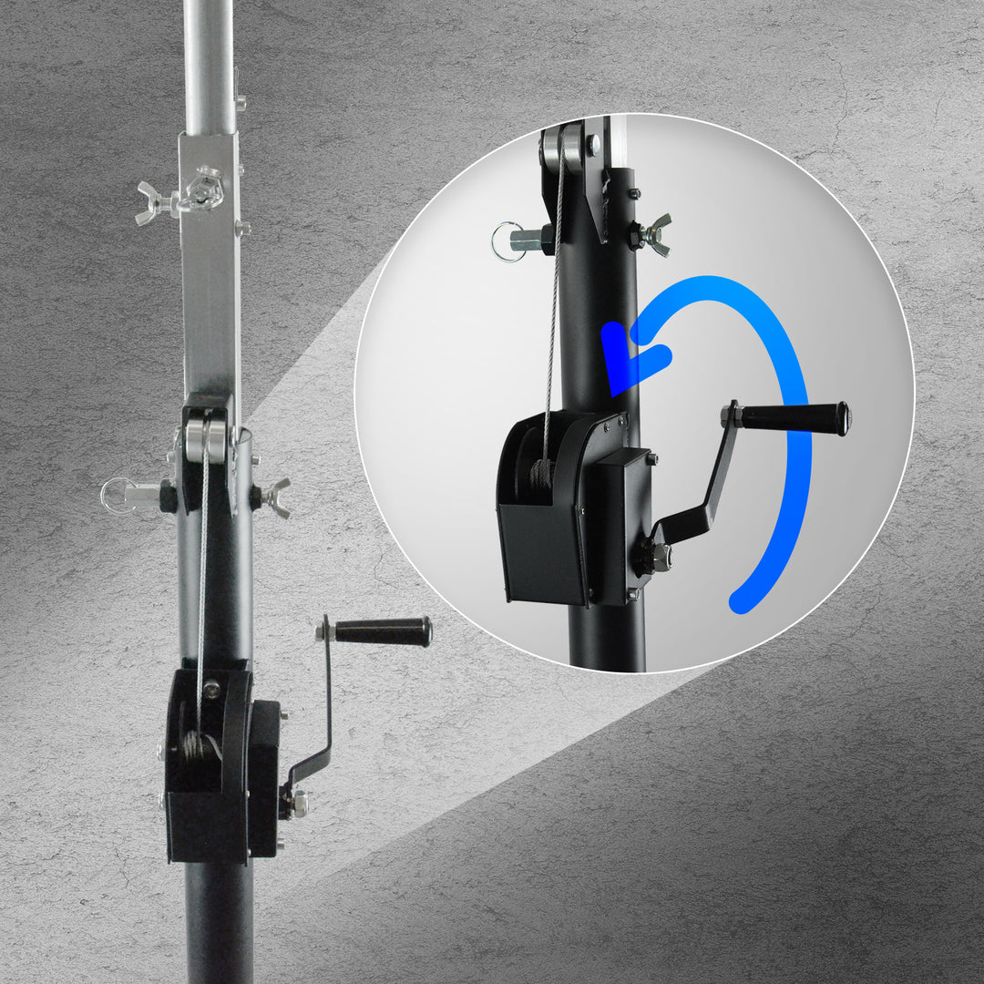 Hardman LS3 wind-up, pied d’éclairage, de 1,7 à 4,3 m, 65 kg