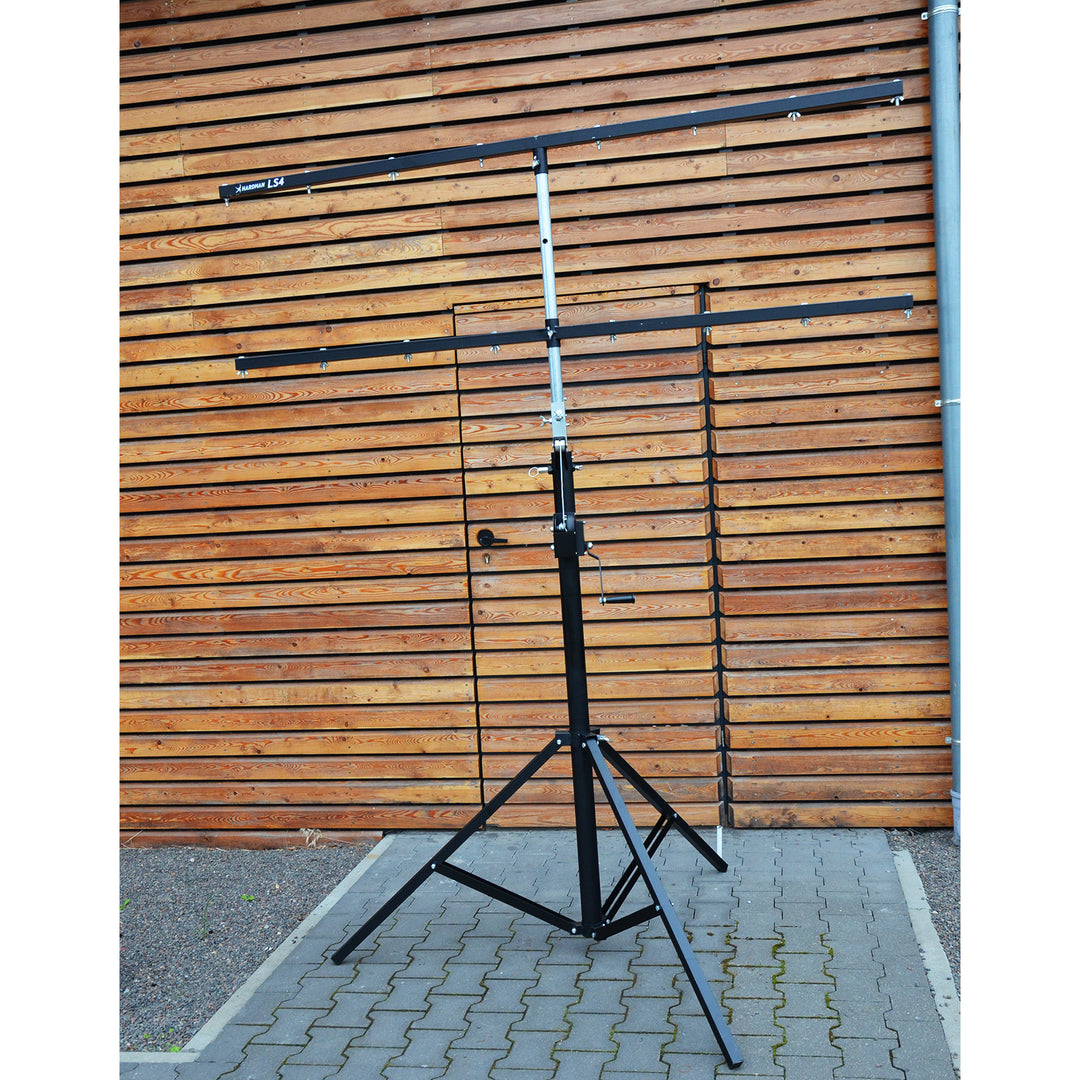 Hardman LS4 wind-up, pied d’éclairage avec double barre transversale, de 1,7 à 4,3 m