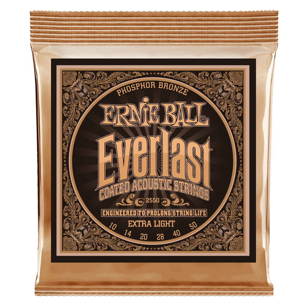 Ernie Ball Everlast Coated Phosphor Bronze Guitar Strings, Acoustic